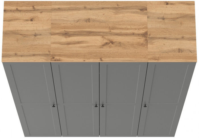 Остин Набор шкафов 02, цвет серый графит/дуб крафт золотой, ШхГхВ 160х54,3х229,6 см., универсальная сборка