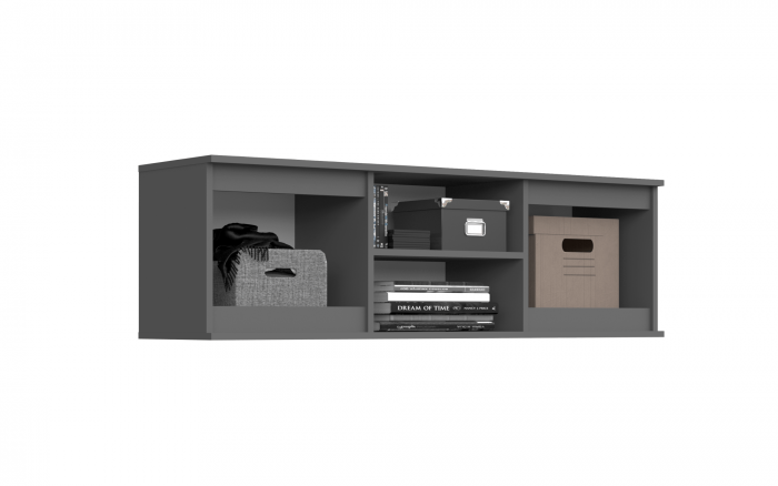 Челси Полка открытая (Антресоль) (Белый глянец, Дуб Сонома)