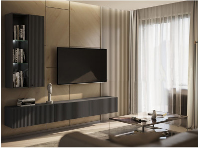 Модульная гостиная Оливия, композиция 2 (Графит, Графит Софт)