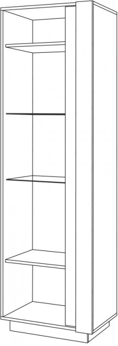 КР100 ??? Арчи Шкаф-витрина 03.263, цвет дуб крафт золотой/камень тёмный, ШхГхВ 60х41,3х193,7 см., подсветка за стеклом по торцу полки, НЕ уни. сб.