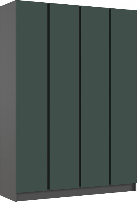 Келвин Шкаф 4-х створчатый 1600, Графит/Изумрудный