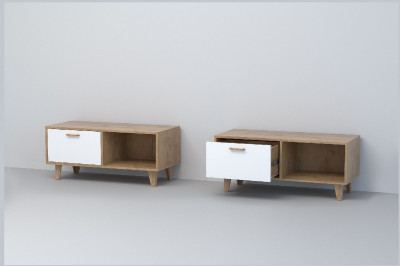 Эго Тумба Т-4 НГ (Глянец Белый/Бетон Светлый)