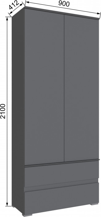 Плейона Шкаф графит серый