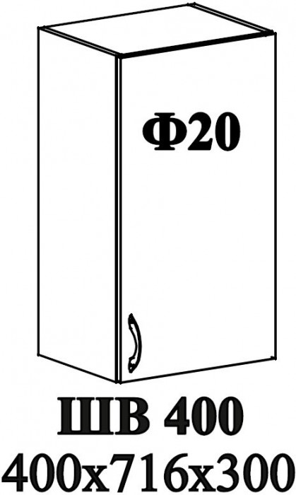 Ф-20 Мария (ШВ 400, ШН 400) МДФ белый