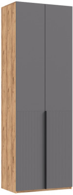 Шкаф 2-х створчатый Марвэл, Крафт золотой/Браш графит