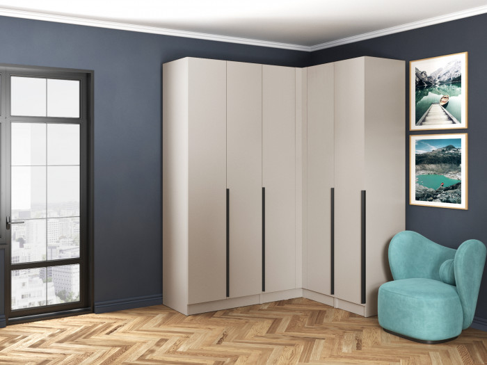 Шкаф угловой Мадрид (угол прямой) кашемир