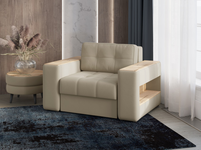 Кресло-кровать "Доро", Бежевый/МДФ дуб канадский