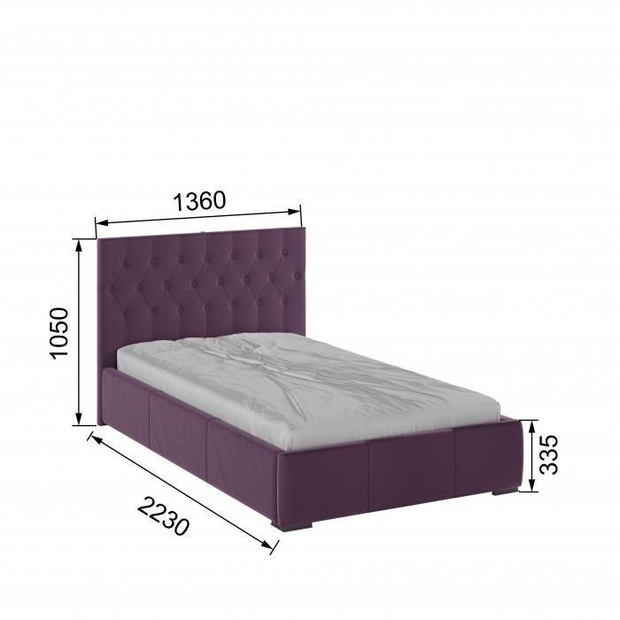 Октавия Кровать интерьерная 120 винный ромб, ПМ