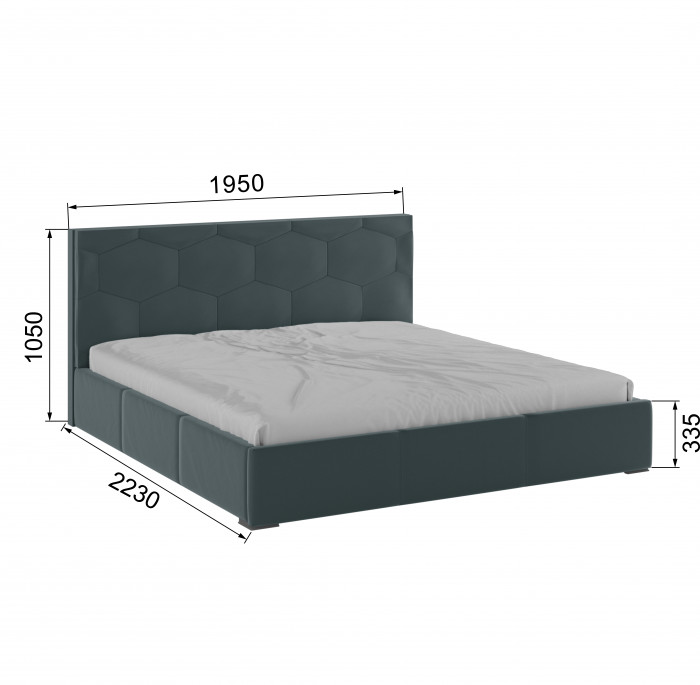 Манука Кровать интерьерная 180 серый, ПМ