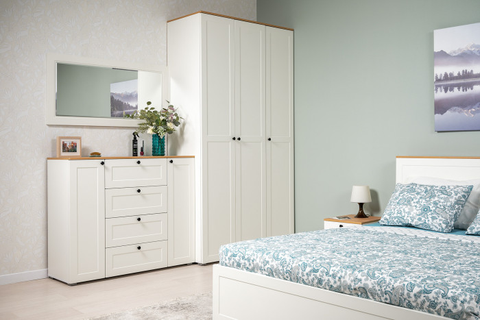 Остин 16.307 Шкаф, цвет белый шагрень/дуб крафт золотой, ШхГхВ 80х41,8х229,8 см.