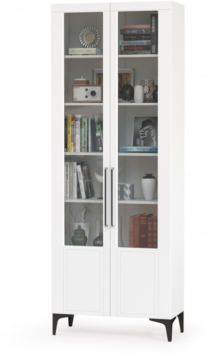 Валенсия Гостиная № 072, цвет ЛДСП белый шагрень/МДФ белый шагрень, ШхГхВ 194,1х38,1х225,2 см.