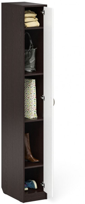 Прихожая П-6-500 Пенал, цвет венге/фасады МДФ белое дерево фрезеровка ромб, ШхГхВ 30х50х210 см., универсальная сборка
