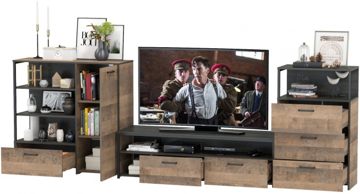 Трувор Гостиная 011, дуб гранж песочный/интра