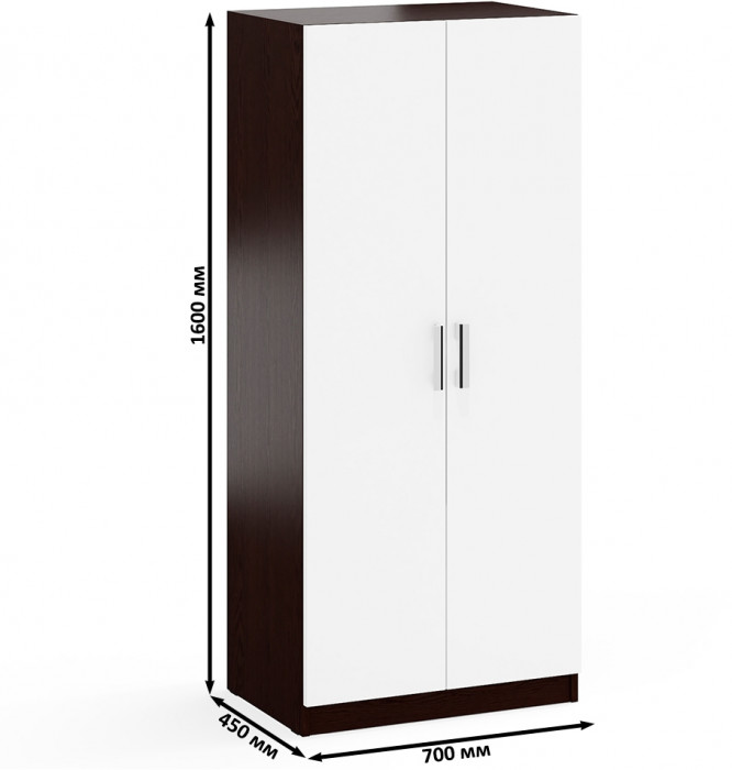 Шкаф С-МД-СК9Ш+Пенал С-МД-СК9П+Пенал С-МД-СК9П, венге/белый шагрень