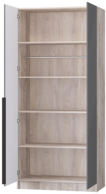 Шкаф Авис 1,0, Дуб эндгрейн/Графит