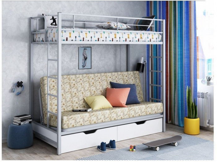 Двухъярусная кровать Мадлен ЯЯ (Серый)