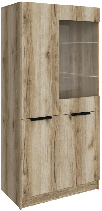 Шкаф Мадрид (0,9) с 1 витриной, Дуб делано
