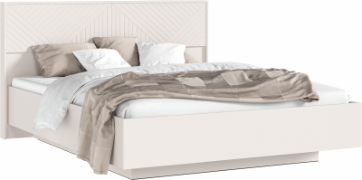 Флэш Кровать парящая с ортопедом металл 160 с подсветкой, кашемир