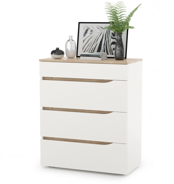 Муссон Спальня № 05, белый/дуб эндгрейн элегантный/искусственная кожа белая