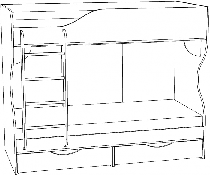 Кровать двухъярусная №3 "Атланта" - Бетон пайн светлый