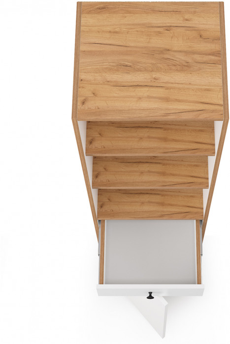 Вуди 13.146 Стеллаж, цвет белый премиум/дуб крафт золотой, ШхГхВ 45х40,2х180,3 см., универсальная сборка