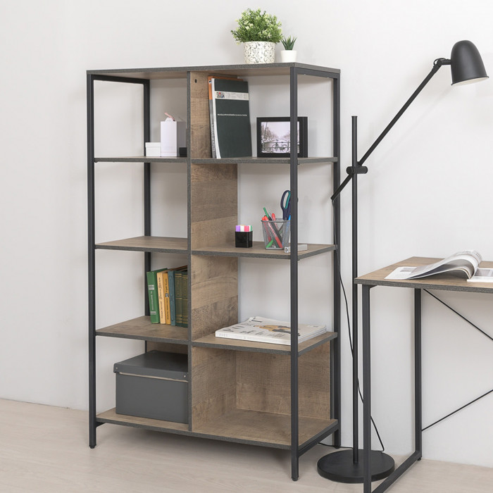 Трувор 13.70 Тумба под ТВ + 13.151.02 Стеллаж + 15.60 Полка, цвет дуб гранж песочный/интра, ШхГхВ 239,8х45,4х146 см., универсальная сборка