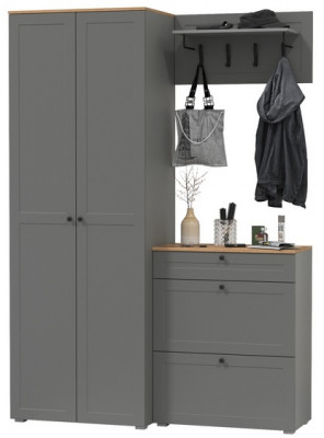 Остин Прихожая 17, серый графит/дуб крафт золотой