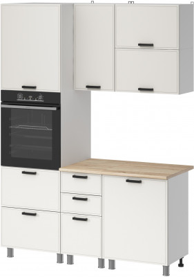 МК Аленушка 1,6м ПД 2 Магнолия Молочный,скоба черный,сонома