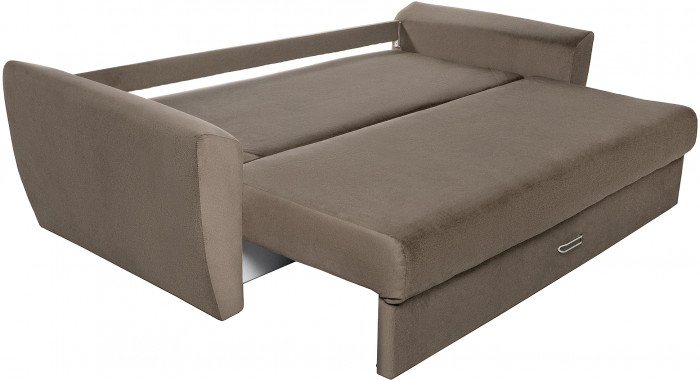 Диван еврокнижка Амстердам 160 ЛЮКС 06 ВЕЛЮР КОРИЧНЕВЫЙ