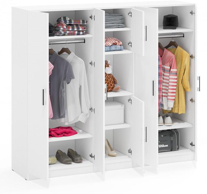 Шкаф С-МД-СК9Ш+Пенал С-МД-СК9П+Шкаф С-МД-СК9Ш, белый шагрень