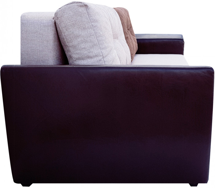 Диван-кровать Амстердам, 150х195, раскладной, еврокнижка, пружинный блок, рогожка/экокожа, комби