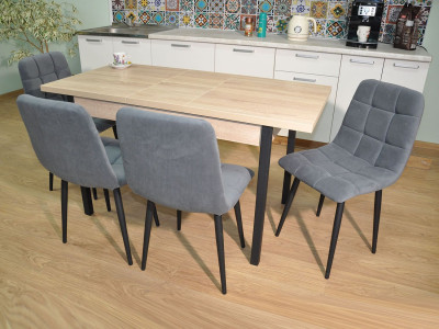 Обеденная группа Колорадо / Стул Х 4 шт. / Дуб Сонома/черный / бид 21