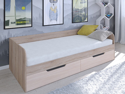 Кровать Астра одноярусная Сонома/Дуб молочный