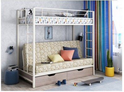 Двухъярусная кровать Мадлен ЯЯ (Слоновая кость)