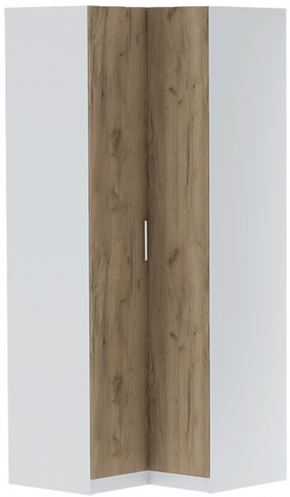 Шкаф угловой "Иннэс-7" - Белый/Крафт золотой