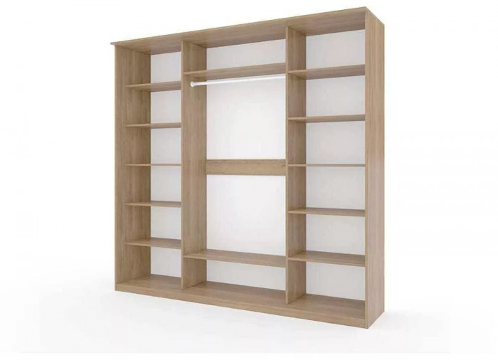 Шкаф купе Модерн 2362х600 4-х дверный 3-х секционный зеркальный ясень