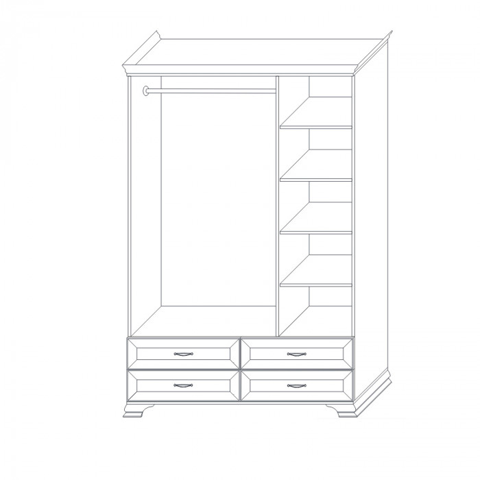 Шкаф распашной трехдверный Сиена