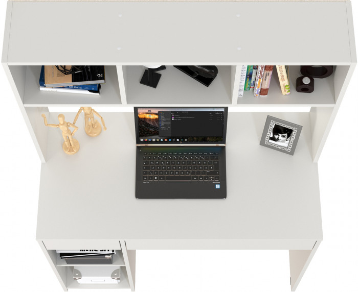 Стол компьютерный Комфорт 12.77F, цвет белый шагрень, ШхГхВ 100х49,8х147 см., универсальная сборка