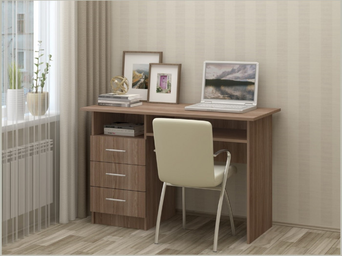 Стол письменный ПС-02 (с ящиками) (Белый)