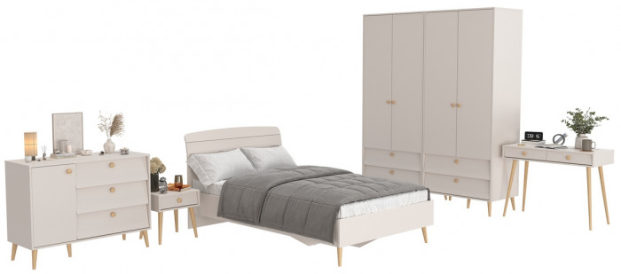 Афина Спальня 38-1200, цвет кашемир серый, сп.м. 1200х2000 мм., б/м, основание есть - фанера