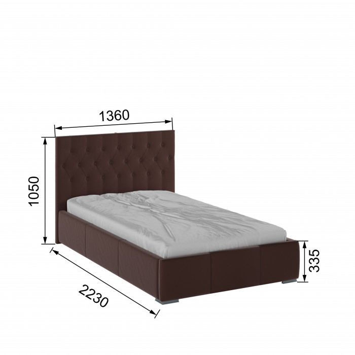 Октавия Кровать интерьерная 120 коричневый ромб, ПМ