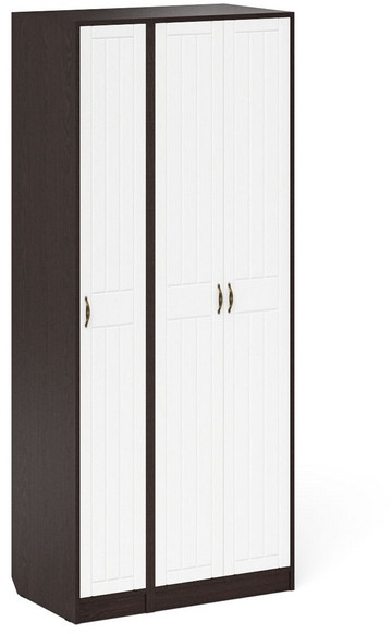 Прихожая П-6-500 Шкаф + Пенал, цвет венге/фасады МДФ белое дерево фрезеровка прованс, ШхГхВ 90х50х210 см., универсальная сборка