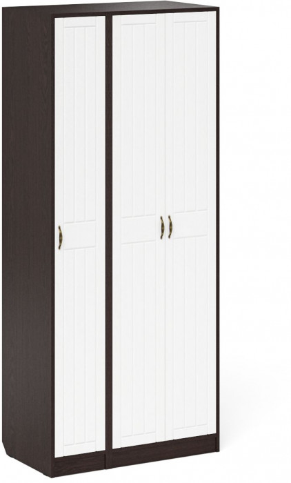 Прихожая П-6-500 Шкаф + Пенал, цвет венге/фасады МДФ белое дерево фрезеровка прованс, ШхГхВ 90х50х210 см., универсальная сборка