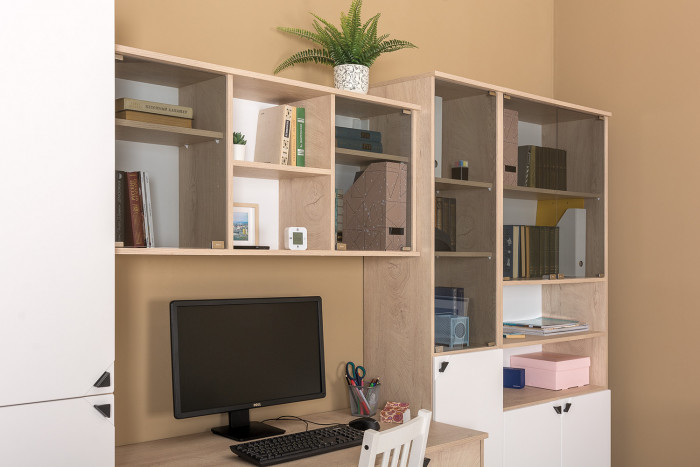 КР100 Бостон 10.51 Шкаф навесной, цвет дуб эндгрейн элегантный, ШхГхВ 115,2х28,7х51,6 см.