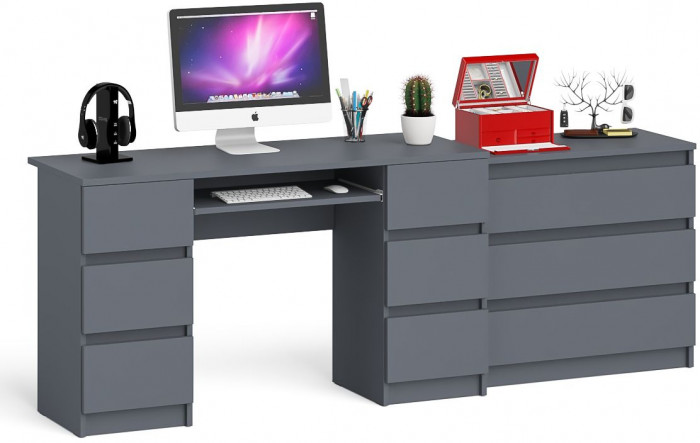 Мори компьютерный стол МС-2 + Комод МК800.1, графит