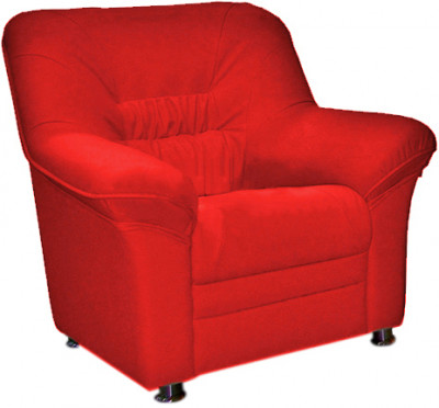 Кожаное кресло "Карелия" цвет красный, для офиса, дома, в гостиную, на кухню