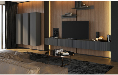 Модульная гостиная Оливия, композиция 6 (Графит, Графит Софт)