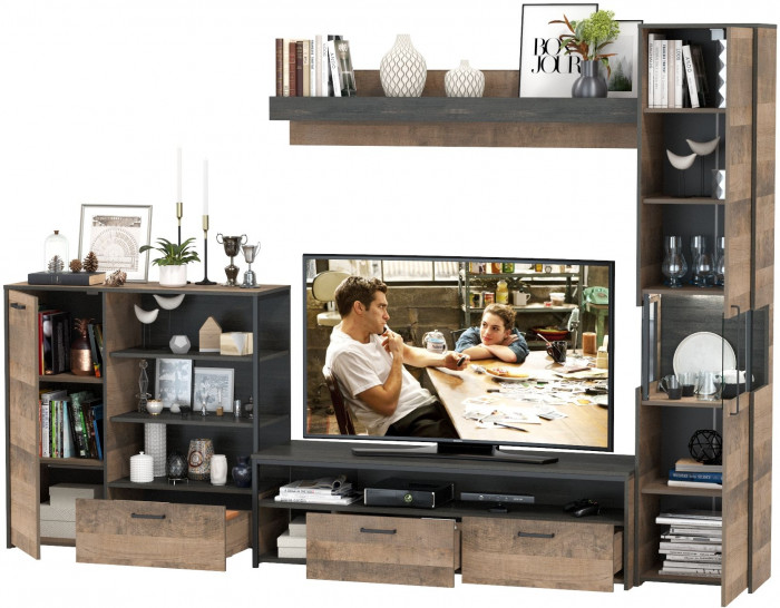 Трувор Гостиная 021, дуб гранж песочный/интра