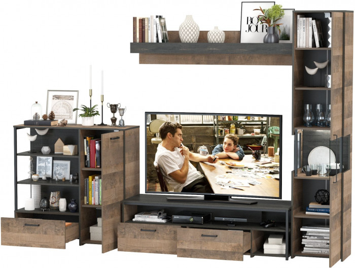 Трувор Гостиная 021, дуб гранж песочный/интра