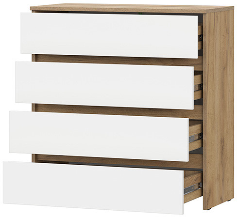 Комод Некст 1 (4 ящика), Дуб Золотой, Белый
